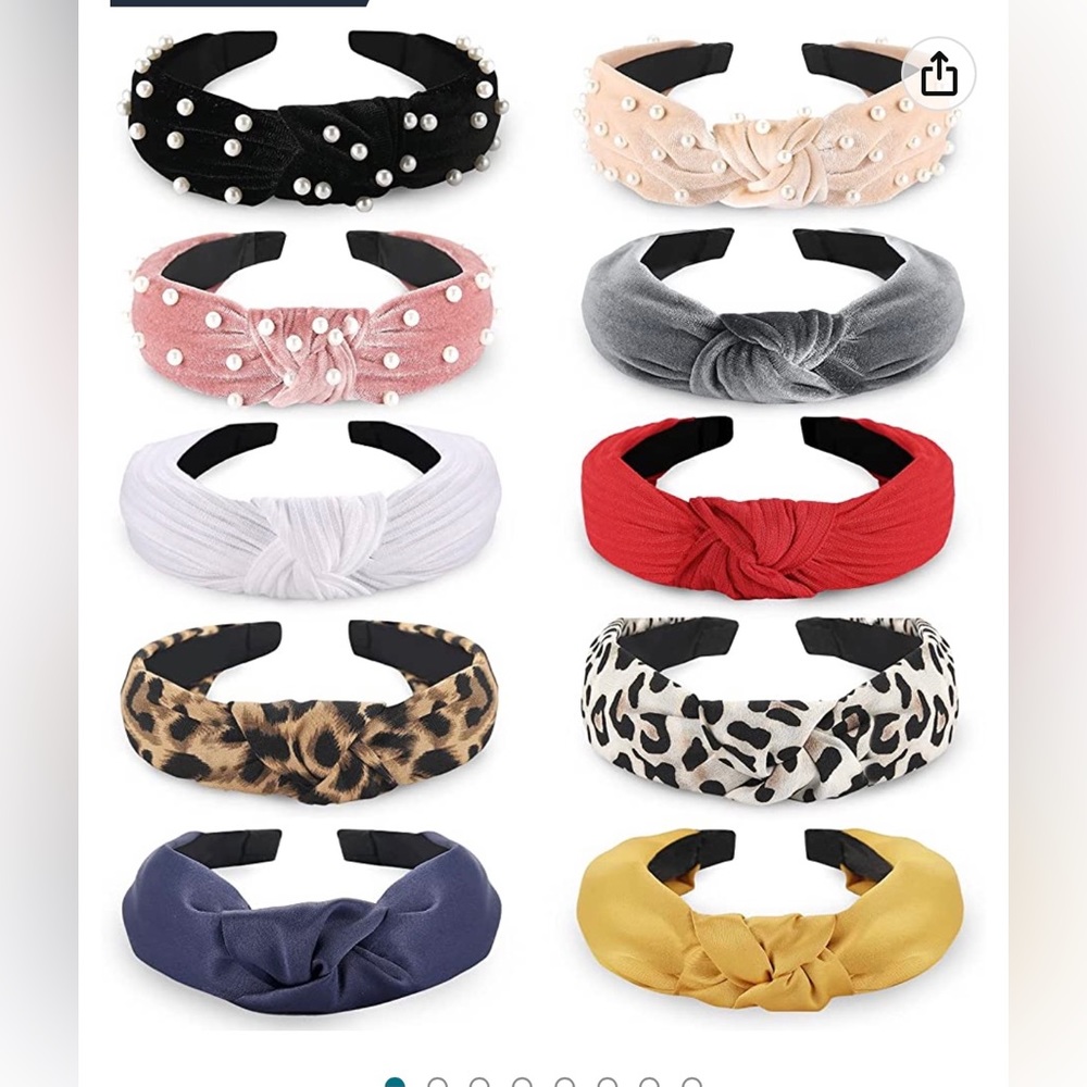 Fashion Headbands for Women Girls,  10 Pcs Knotted Headbands Pearl Headband